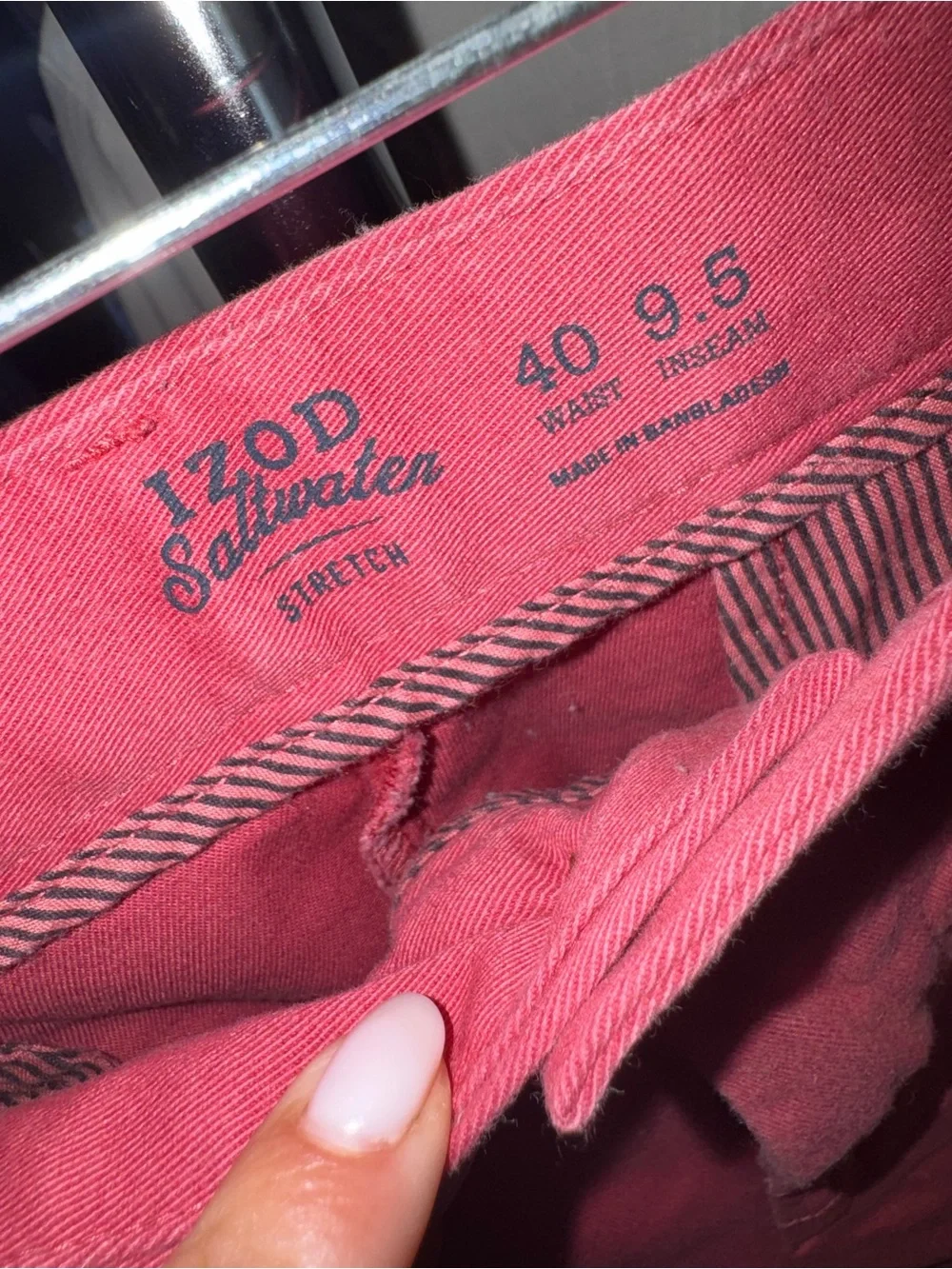 Izod Men's Coral Pink Flat Front Chino Shorts
